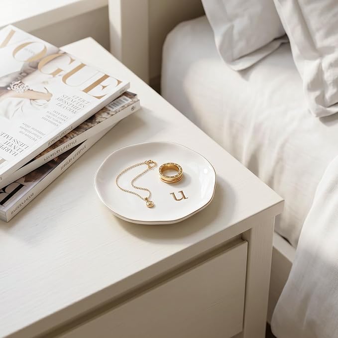 Ceramic Jewelry Tray, Personalized Initial Jewelry Dish - Image 6