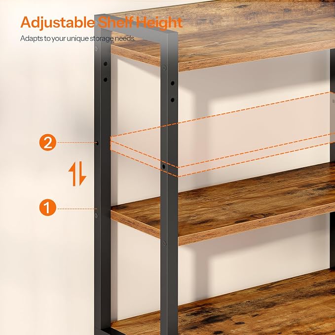 HOOBRO Printer Stand with Charging Station, 4-Tier Printer Table with Storage - Image 8