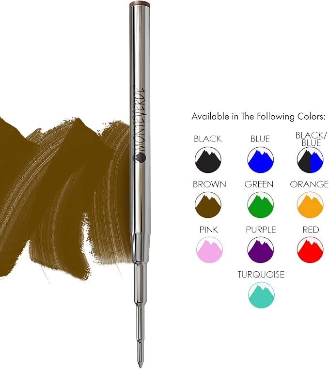 Monteverde USA Soft Ballpoint Refills to Fit Montblanc Pens, Medium Point Brown - Image 4