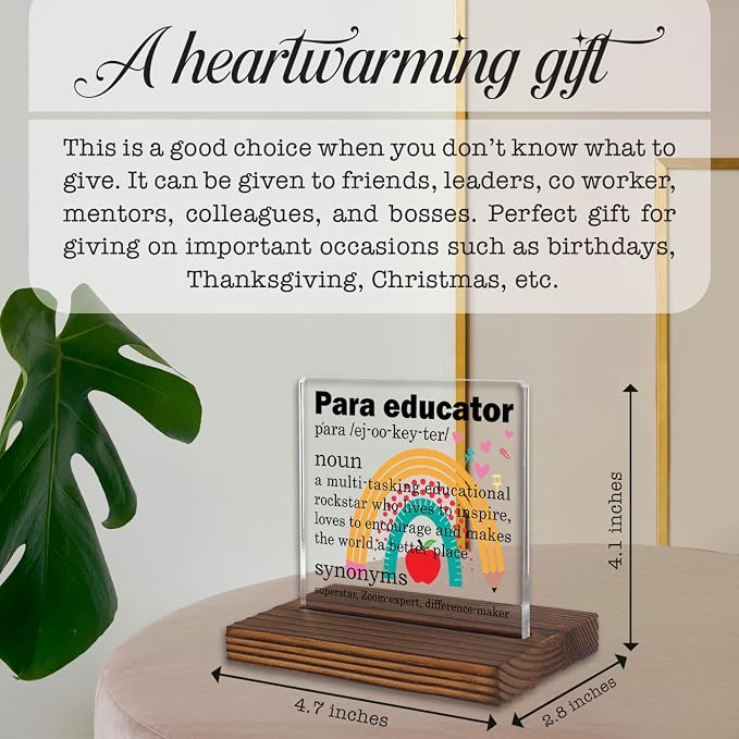 Paraeducator Gifts, Thank You Rainbow Desk Sign - Image 4