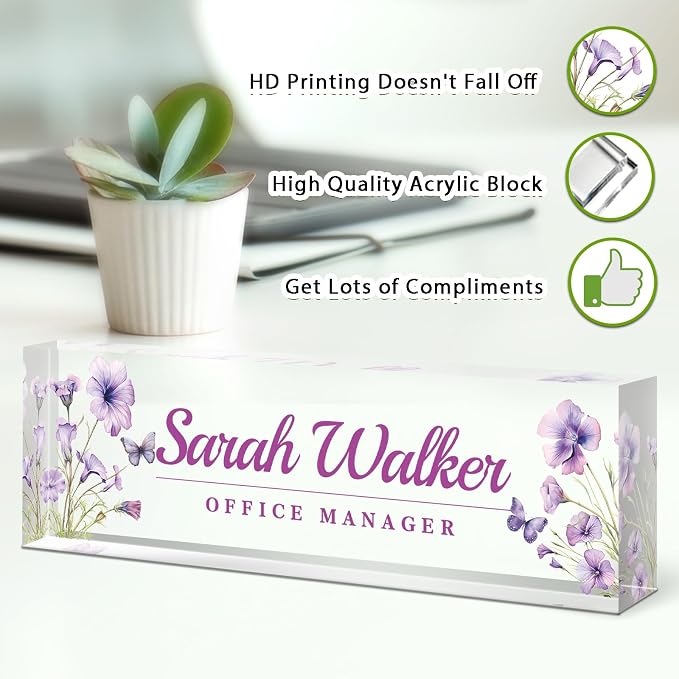 Name Plate for Desk, Desk Name Plate Personalized, Office Decor for Women Men - Image 3