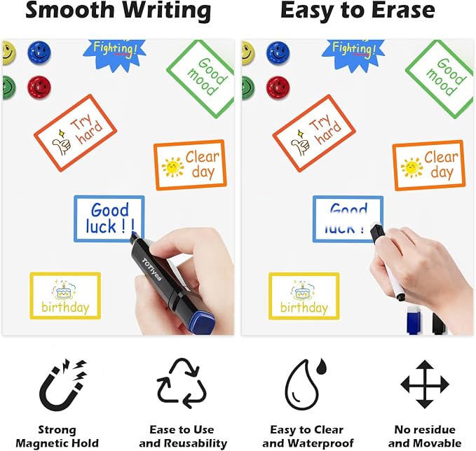 TOTiyea 40 Pack Magnetic Dry Erase Labels, Magnetic Label Stickers - Image 2