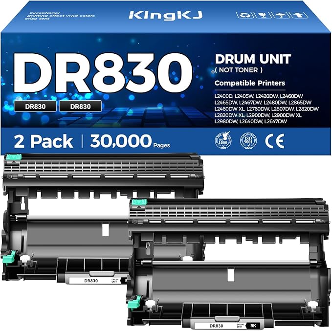 DR830 Drum Unit (Not Toner) 2-Pack Replacement for Brother DR-830 Imaging Drum Compatible for HL-L2460DW HL-L2405W HL-L2480DW MFC-L2820DW DCP-L2640DW MFC-L2900DW HL-L2400D HL-L2460DW XL Laser Printer-DeskLoop Office
