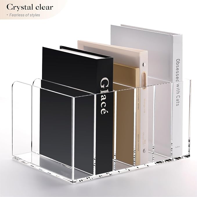 YUXUN Acrylic Magazine Holder, Book Storage-Office/Home/Classroom Organization - Image 4