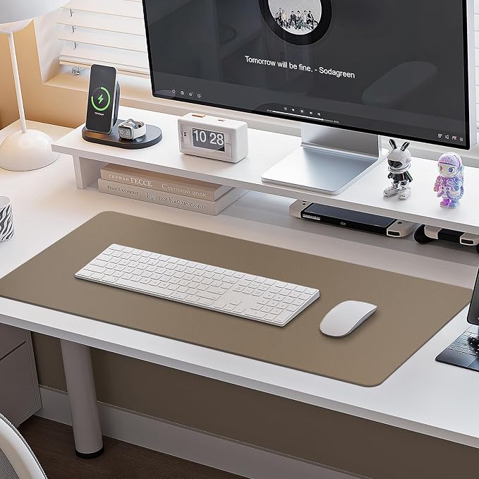 Boutilon Leather Desk Pad Protector, Non-Slip Mouse Pad, Laptop Desk Pad - Image 6