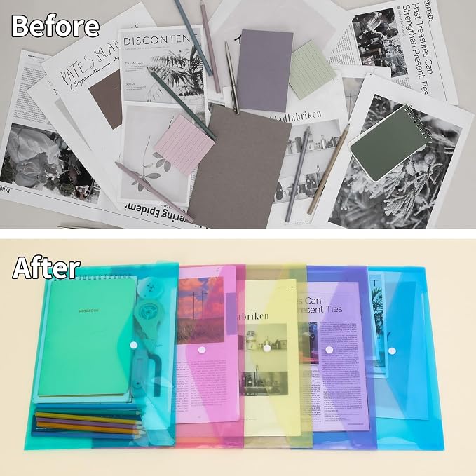 EOOUT 5pcs Plastic Envelopes, Plastic Folders - Image 5