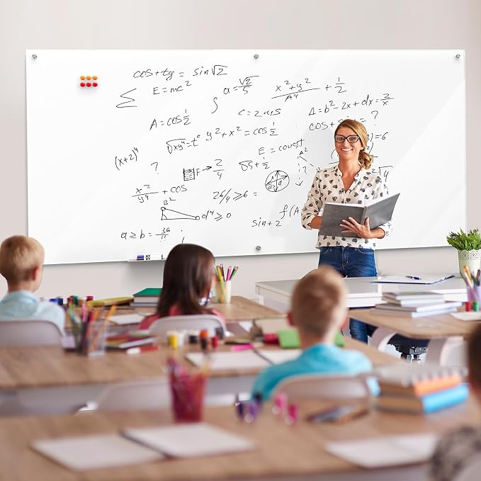 MaxGear 96" x 48" Glass Whiteboard Wall Mounted - Image 8