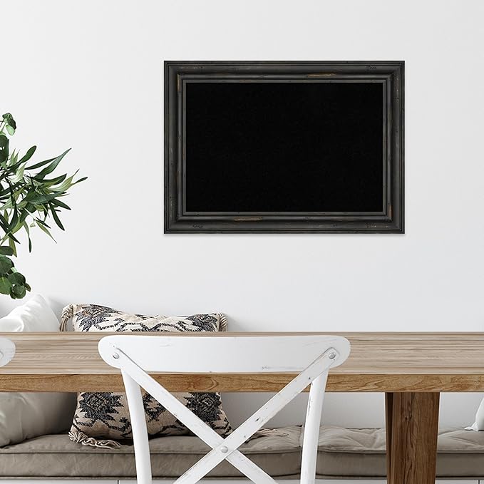 Amanti Art Black Cork Board for Wall, 15x21 Vision Board with Black Wood Frame, Small Corkboard Office Decor for Home Organization, Country Rustic Corkboard Pinboard to Display Items for Home-DeskLoop Office