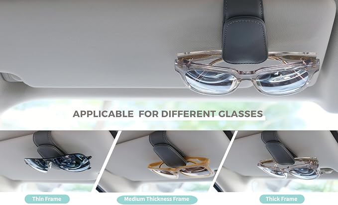 Magnetic Leather Sunglass Holder, Eyeglass Hanger Clip - Image 5