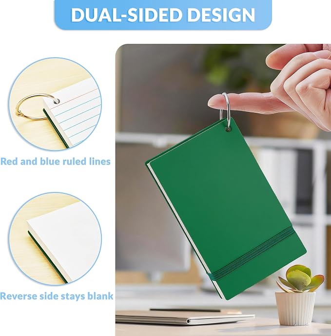 NEEWAY Ruled Index Cards with Ring 3x5 Inches, Flash Cards with Rings - Image 3