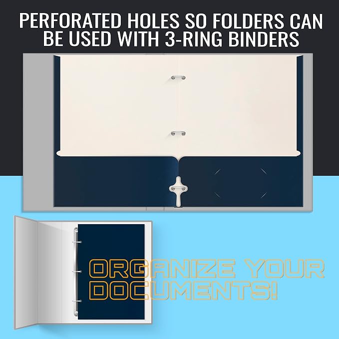 Better Office Products Two Pocket Portfolio Folders, Letter Size Paper Folders - Image 4