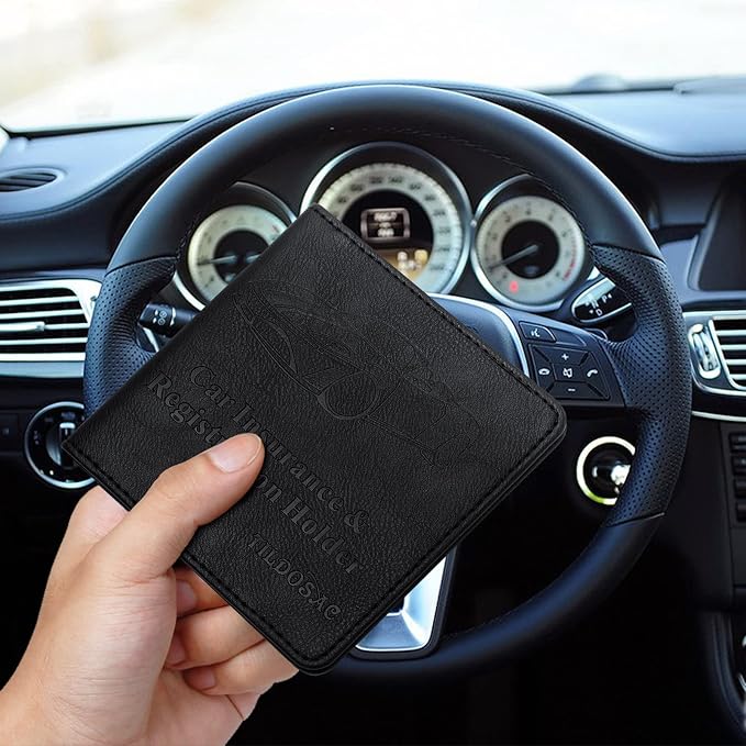 TILDOSAC Car Registration & Insurance Card Holder Leather Auto Glove Box - Image 5