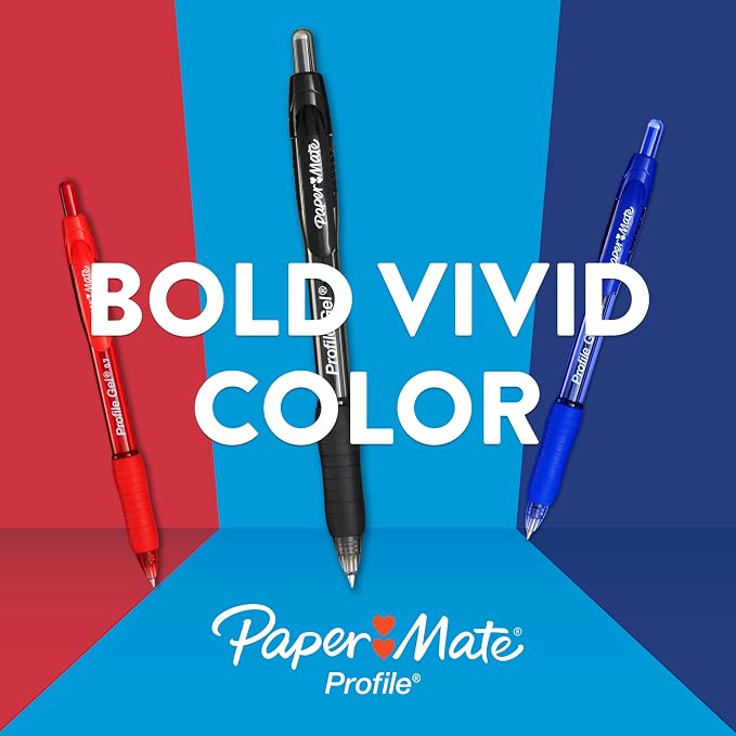 Paper Mate Profile Gel Pens, Retractable, Medium Point, Note-Taking - Image 3