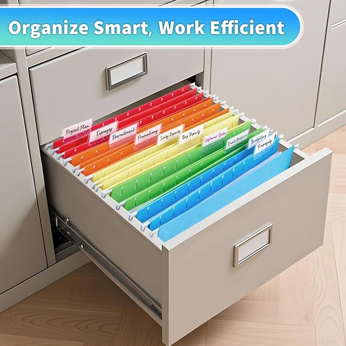 25-Pack Assorted Hanging File Folders, Letter Size - Image 5