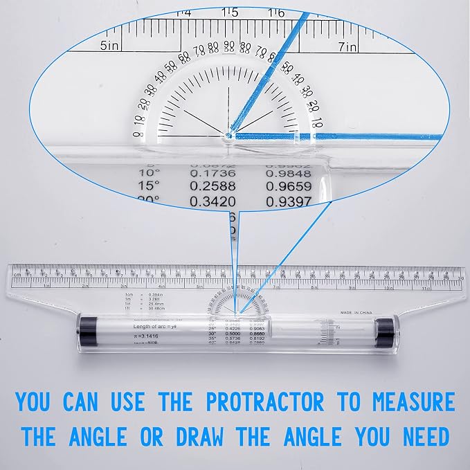 Frienda 2 Pieces Plastic Measuring Rolling Ruler Drawing Parallel - Image 4