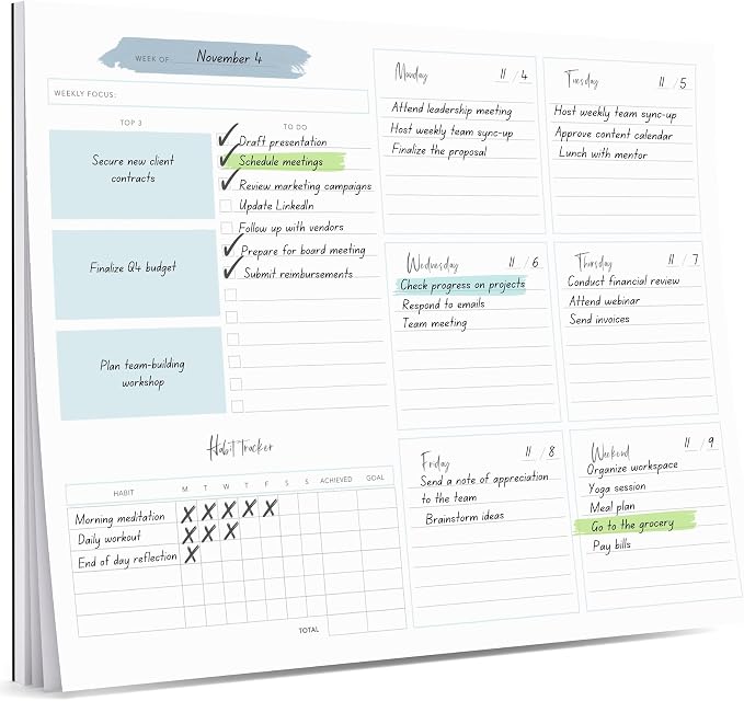 Lamare Weekly Planner Notepad – Premium Undated Weekly To Do List Notepad by Lamare