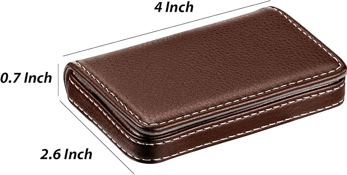 Outus 2 Pcs Business Card Holder, PU Leather Business Card Case Pocket Wallet - Image 3