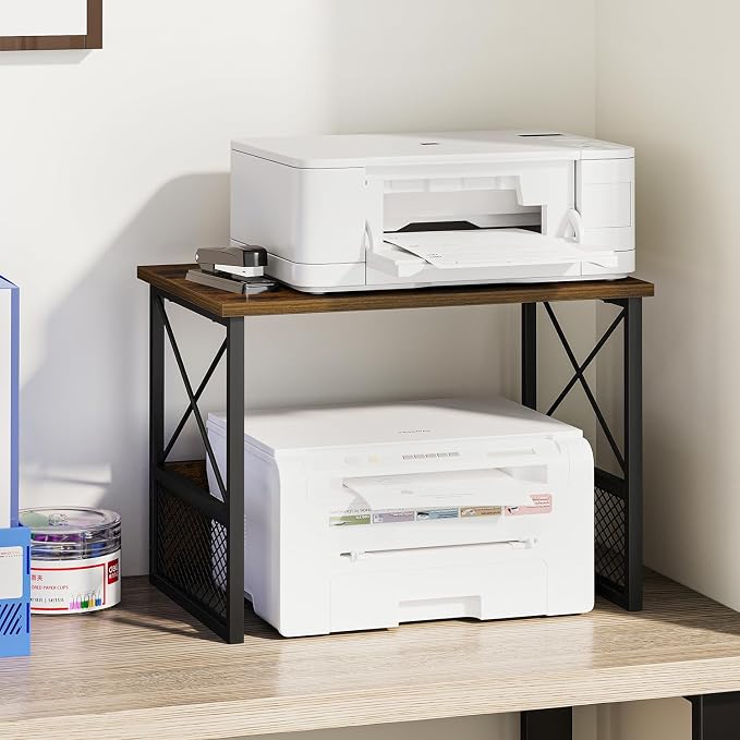 Printer Stand for Desk, Desktop Printer Stand Shelf Organzier for Home Office - Image 8