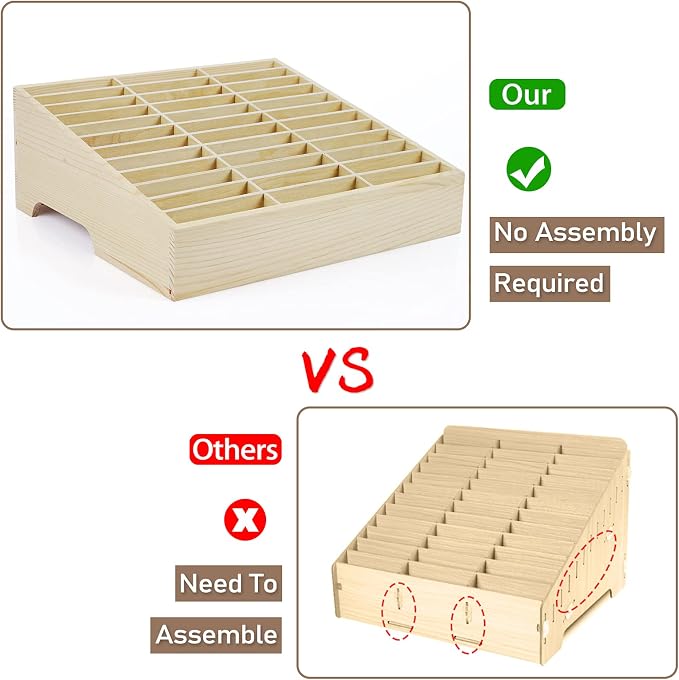 36-Grid Wooden Cell Phone Holder Desktop Organizer Storage Box - Image 4