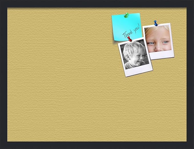 PinPix 24x18 Inch Cork Bulletin Board. This Decorative Framed Pin Board Comes with Honey Pastel Design and a Satin Black Frame. Ideal for Home Office Decor or Message Board (PinPix-1810)-DeskLoop Office