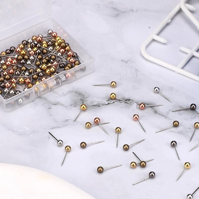 XIHIRCD 200pcs Map Push Pins, Round Head Map Pins - Image 4