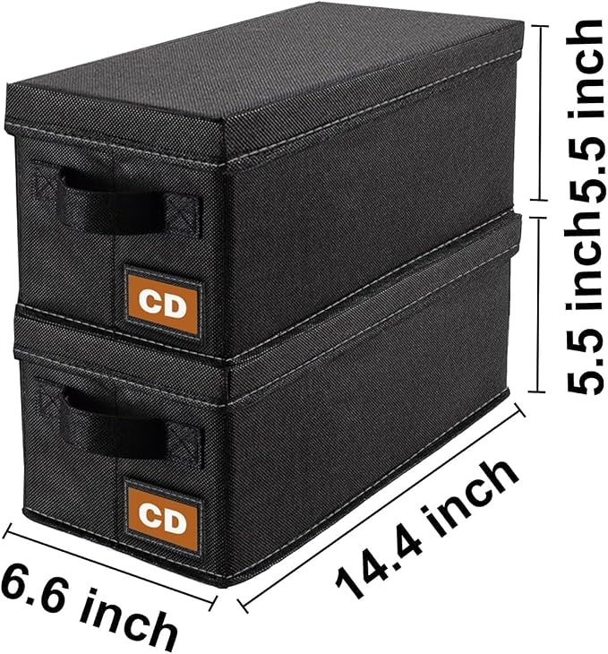 CD Storage Box & Case, Each Holds 35 CDs, Desktop & Closet CD Organizer - Image 2
