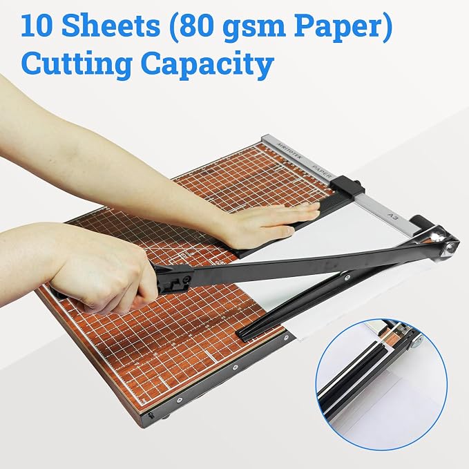 A3 Guillotine Paper Cutter Trimmer, 10-12 Sheets Capacity - Image 5