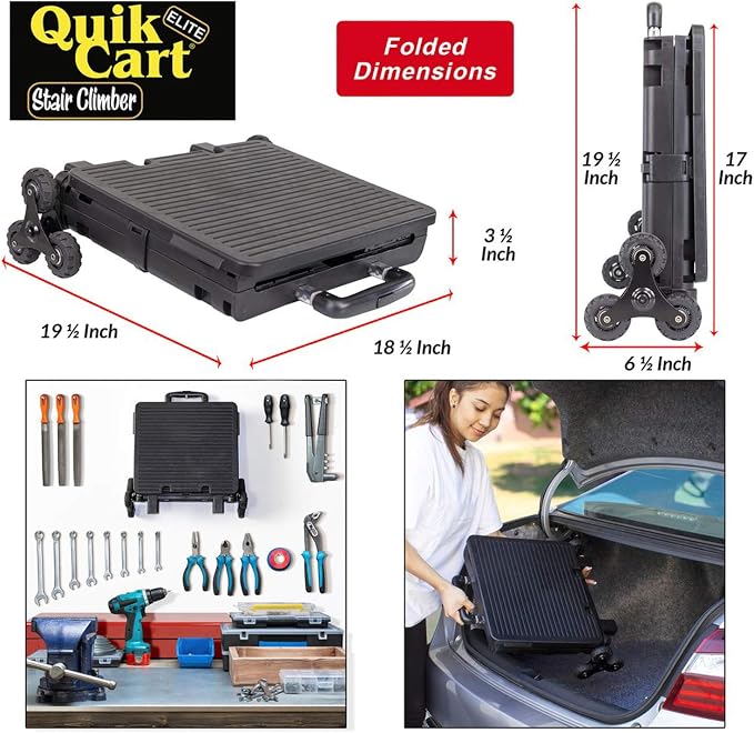 dbest products Quik Cart Elite Stair Climber Wheeled Rolling Crate Teacher - Image 6
