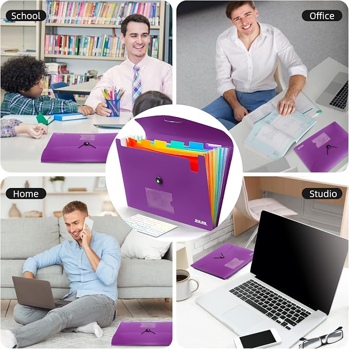 Accordian File Organizer 7 Pocket Expanding File Folder - Image 7
