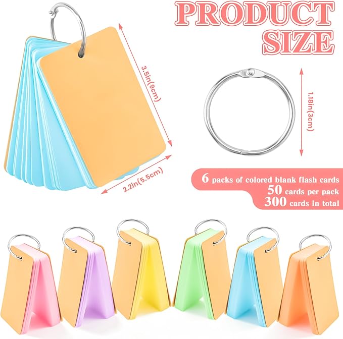 300 PCS Flash Cards 2 x 3 Inch Index Cards - Image 2