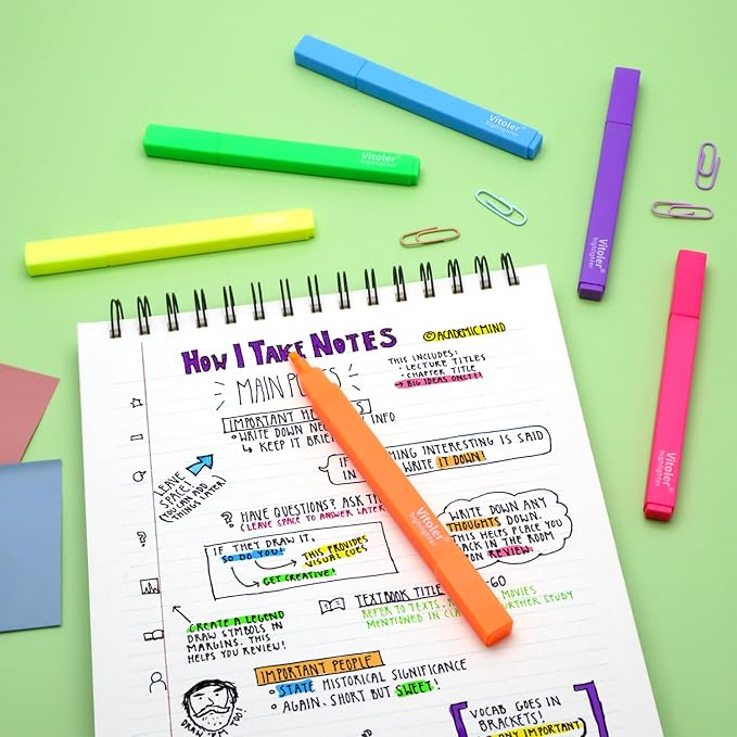 Piochoo Highlighters, Chisel Tip Book Highlighter - Image 5