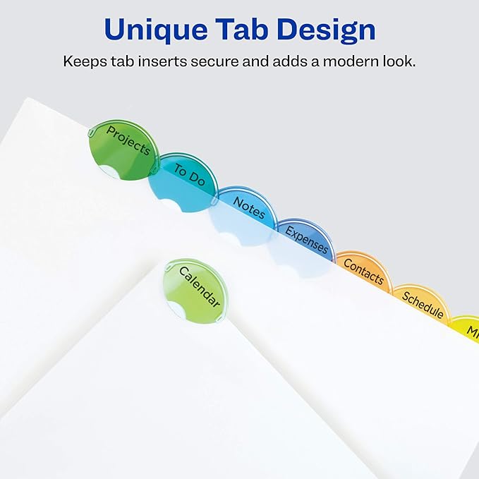 Avery Insertable Style Edge Plastic Dividers - Image 3