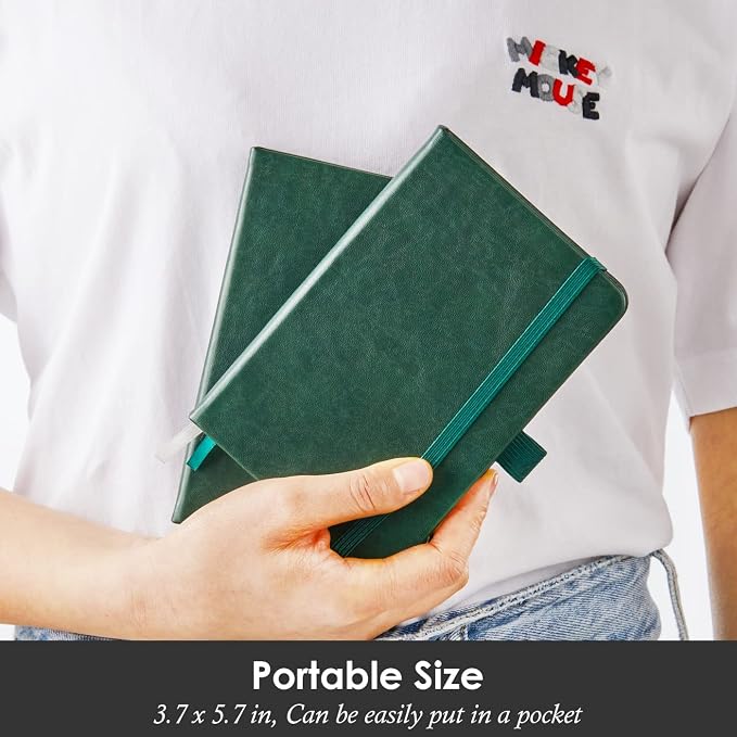 NIRMIRO 3 Pack Pocket Notebook Journals, Mini Small Leather Lined Journal - Image 6