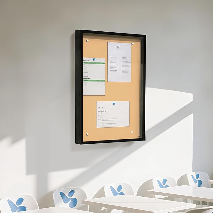 36 x 24 in Waterproof Outdoor Bulletin Board Lockable Wall-Mounted with Cork Backing, Ideal for Schools, Offices, and Restaurants-DeskLoop Office