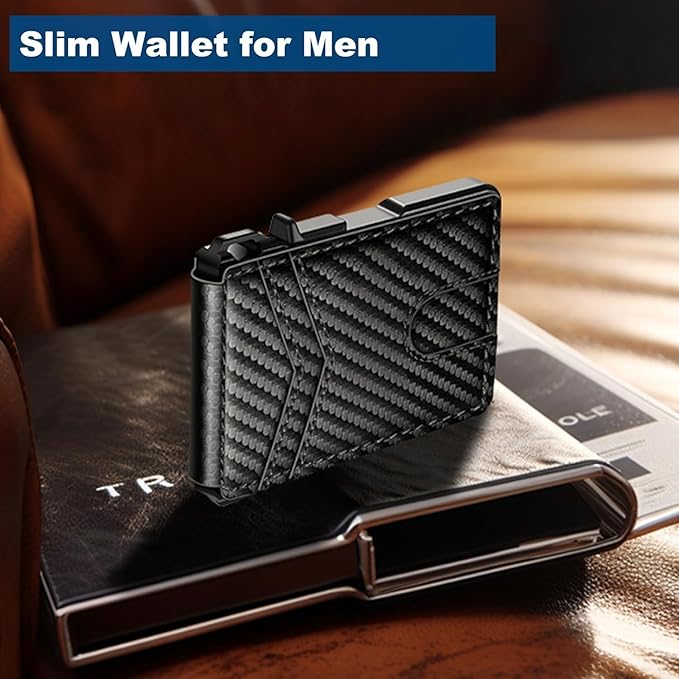 ZALVEX Wallet for Men, Mens Minimalist Wallet 9-13 Cards, Slim Compact Wallet - Image 2