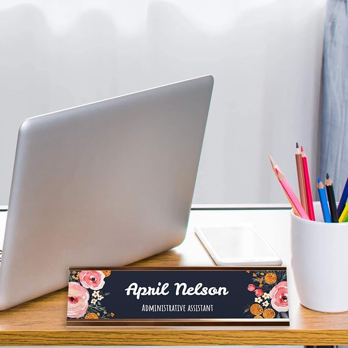 Personalized Floral Name Plate/Custom Floral Desk Sign - Image 4