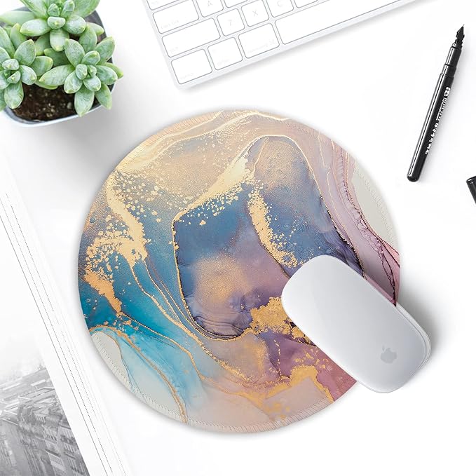 ITNRSIIET Round Mouse Pad with Stitched Edge Premium-Textured Waterproof - Image 7