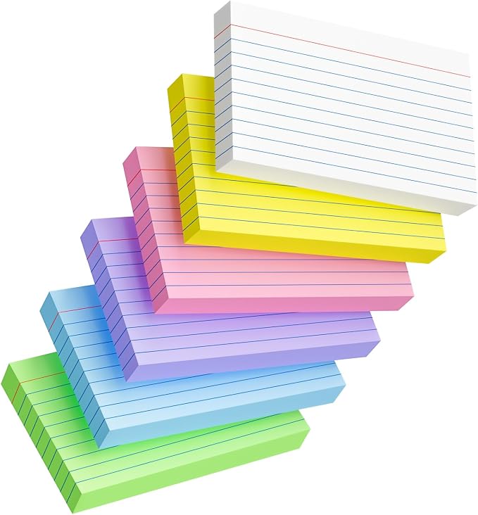 Index Cards 3x5 Inch, Flash Cards, Ruled Lined Colored Note Cards Paper by Ciphyfee