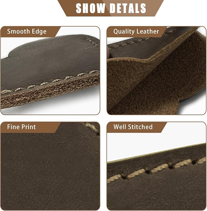 Jack&Chris Genuine Leather Heart Bookmark, Handmade Stitched Corner Page - Image 3