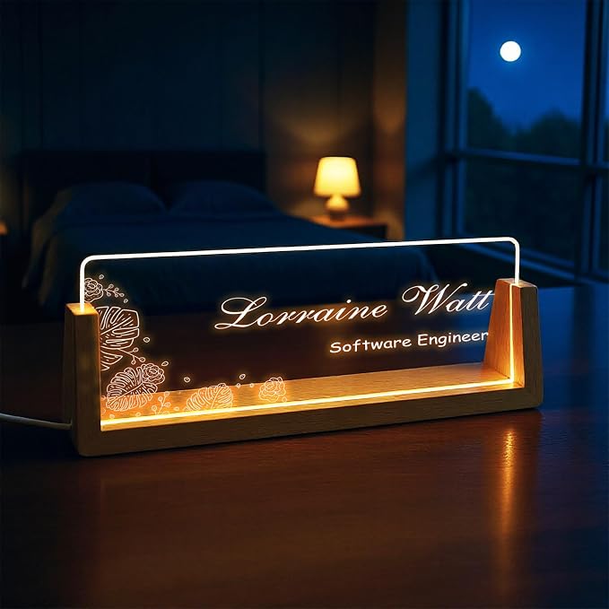 Custom Desk Name Plate, Light Up Acrylic Office Sign, Personalized Gift - Image 4