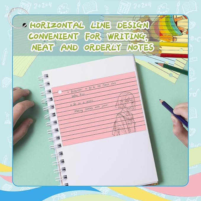 200 Count Colored Index Cards 3x5 Inch，Flashcards - Image 2