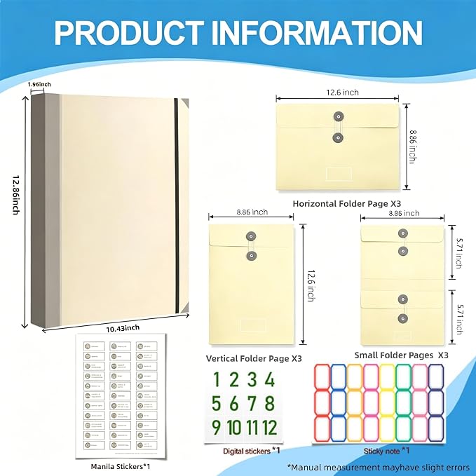 Important Document Organizer for Family Records, Home Filing System - Image 3
