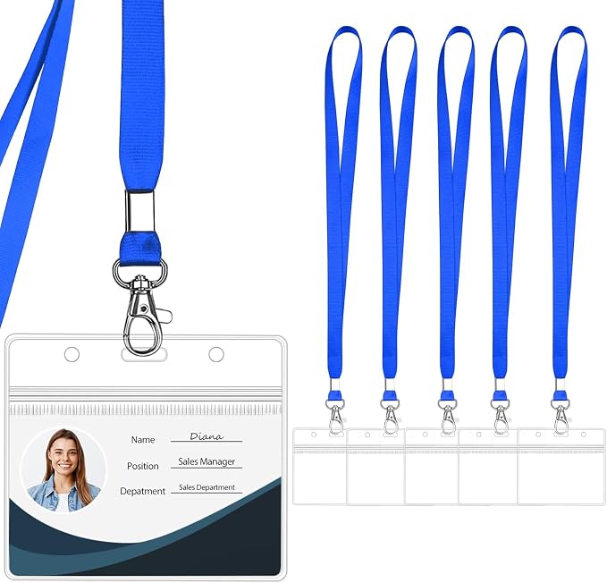 Clear ID Badge Holder with Lanyard Water Proof Horizontal Display by WILLIZTER