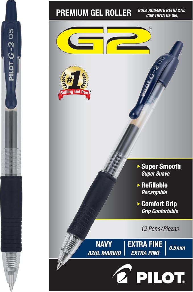 Pilot G2 Premium Refillable and Retractable Rolling Ball Gel Pens, Extra Fine by PilotCorporationofAmerica