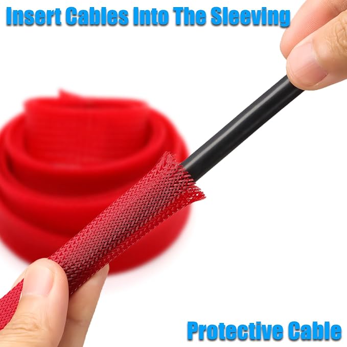 25ft PET Expandable Braided Cable Sleeve 1/2inch Pet Braided Cable Sleeve - Image 4