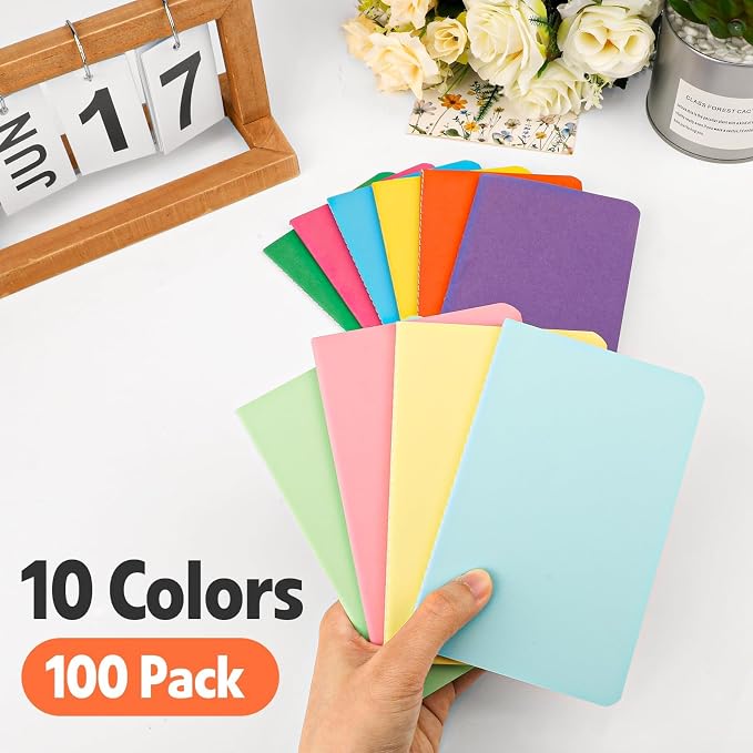 YesBes 100 Pack Mini Composition Notebook Bulk, Small Pocket Notebook 3.5 Inch - Image 3
