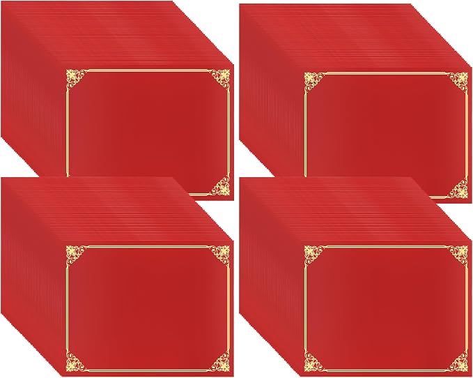 Oleitodh 150 Pcs Certificate Holders Bulk, Burgundy Diploma Covers Gold Foil - Image 8