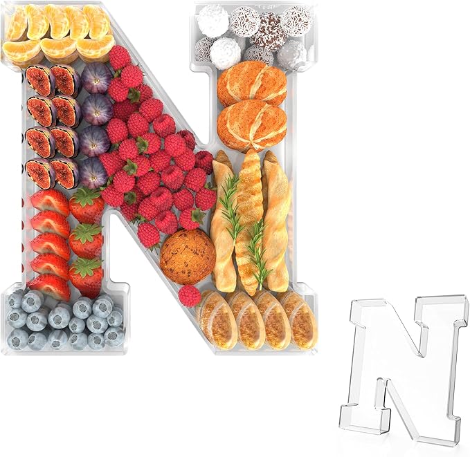 11" Acrylic Letter Charcuterie Tray, Charcuterie Letters Fillable Box by Tdsuco
