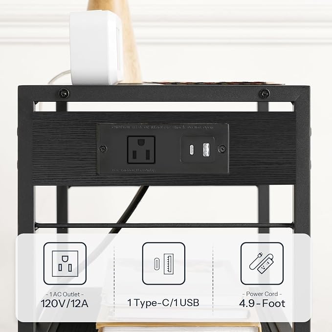 HOOBRO Industrial Printer Stand, 3-Tier Mobile Printer Table, Rolling Cart - Image 4