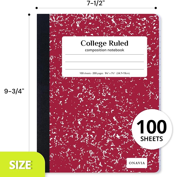 ONAVIA Composition Notebook College Ruled 12 Pack, 200 Pages, 9-3/4 x 7-1/2 - Image 7